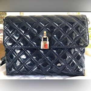 Marc Jacobs Blue Patent Quilted Single Flap Shoulder Bag